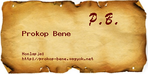 Prokop Bene névjegykártya
